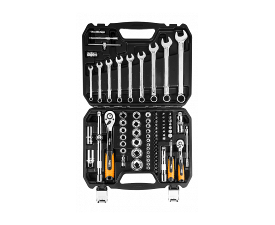 Набор инструментов Neo Tools 82 шт., 1/2", 1/4", CrV (08-672)