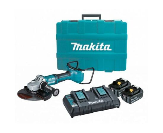 Шліфувальна машина Makita LXT, 18В + 5Аг х 2шт, DC18RD, 230мм (DGA900PT2), зображення 8