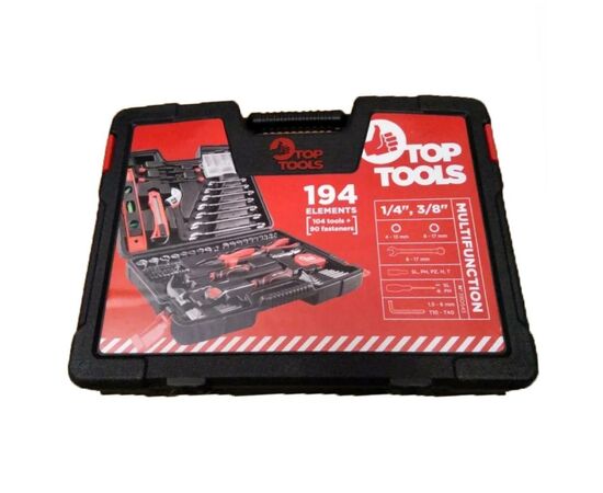 Набор инструментов Top Tools 1/4”, 3/8”, 194 ед. (38D545), изображение 2 Набор инструментов Top Tools 1/4”, 3/8”, 194 ед. (38D545), изображение 2