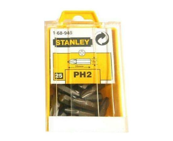 Набор бит Stanley Ph2, 25мм, 25шт. (1-68-946), изображение 2 Набор бит Stanley Ph2, 25мм, 25шт. (1-68-946), изображение 2