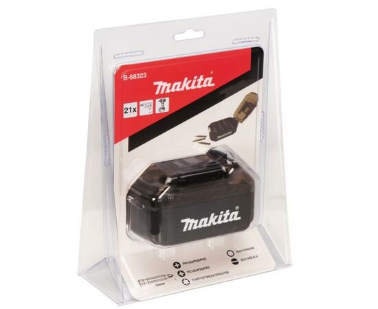 Набор бит Makita в футляре формы батареи LXT 21 шт (B-68323), изображение 3 Набор бит Makita в футляре формы батареи LXT 21 шт (B-68323), изображение 3