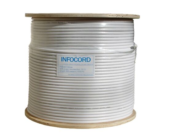 Кабель телевизионный FinMark RG-660, биметалл (CCS), 305м (F660BV white/305)
