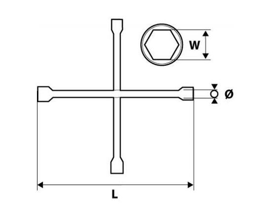 Ключ Topex балонний, 17 x 19 x 22 мм, 1/2" (37D313), изображение 2