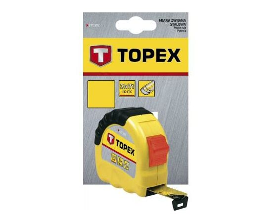 Рулетка Topex стальная лента 8 м x 25 мм (27C308), изображение 2 Рулетка Topex стальная лента 8 м x 25 мм (27C308), изображение 2
