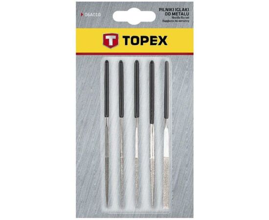 Набор надфилей Topex алмазные, 5 шт. (06A000), изображение 2 Набор надфилей Topex алмазные, 5 шт. (06A000), изображение 2