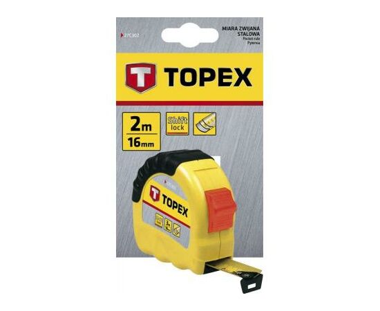 Рулетка Topex стальная лента 3 м x 16 мм (27C303), зображення 2 Рулетка Topex стальная лента 3 м x 16 мм (27C303), зображення 2