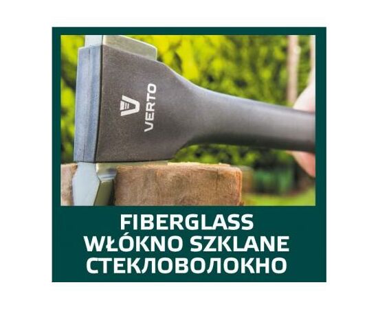 Топор Verto 620 г, обух 410 г, рукоятка из стекловолокна, 14" (05G100), изображение 4 Топор Verto 620 г, обух 410 г, рукоятка из стекловолокна, 14" (05G100), изображение 4