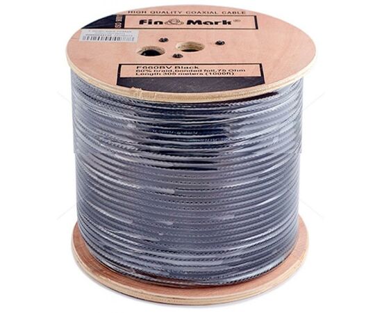 Кабель телевизионный FinMark RG-6, биметалл (CCS), 305м, black (F660BV/305 black), изображение 2 Кабель телевизионный FinMark RG-6, биметалл (CCS), 305м, black (F660BV/305 black), изображение 2