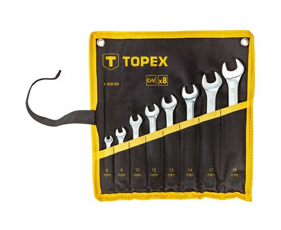 Ключ Topex ключей комбинированных, 6-19 мм, 8 шт. (35D759)