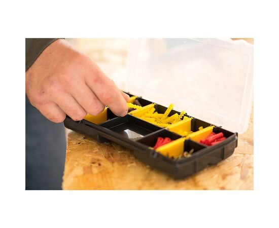 Ящик для инструментов Stanley касетница 21 х 11,5 х 3,5 см 10 отсеков (STST81679-1), изображение 3 Ящик для инструментов Stanley касетница 21 х 11,5 х 3,5 см 10 отсеков (STST81679-1), изображение 3