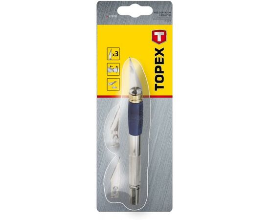 Нож монтажный Topex моделіста, 3 леза (17B703), изображение 2 Нож монтажный Topex моделіста, 3 леза (17B703), изображение 2