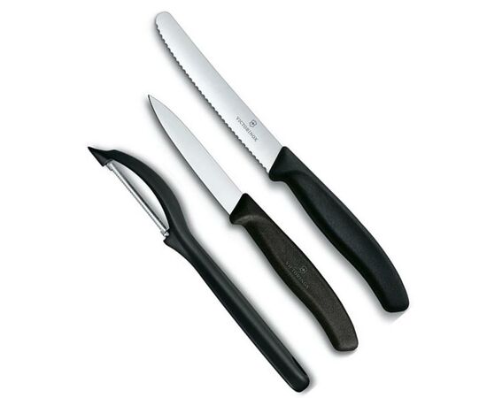 Набор ножей Victorinox SwissClassic из 3 предметов Черный с овощечисткой (6.7113.31)