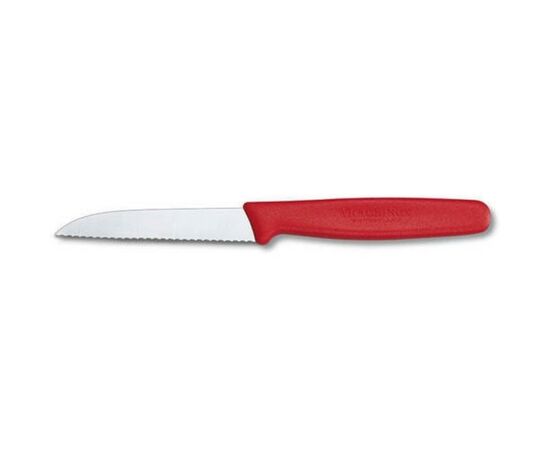 Кухонный нож Victorinox Standart 8 см, с волнистым лезвием, красный (5.0431)
