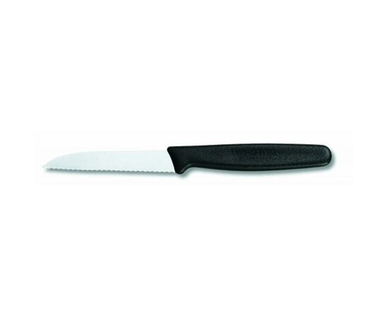 Кухонный нож Victorinox Standart 8 см, с волнистым лезвием, черный (5.0433)