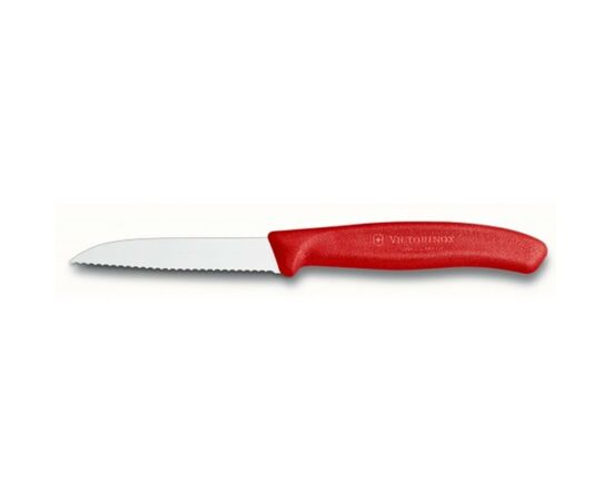 Кухонный нож Victorinox SwissClassic для овощей 8см, волнистое лезвие, красный (6.7431)