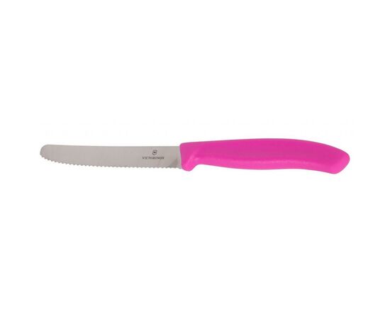 Кухонный нож Victorinox SwissClassic для нарезки 8 см, волнистое лезвие, розовый (6.7636.L115)