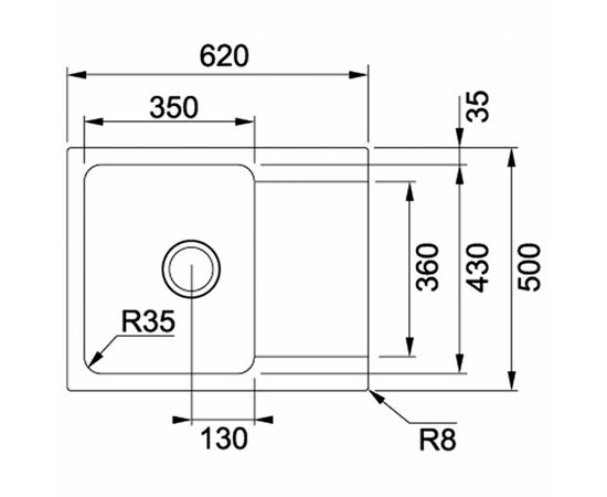 Мойка кухонная Franke Orion Tectonite OID 611-62 (114.0498.008), изображение 2 Мойка кухонная Franke Orion Tectonite OID 611-62 (114.0498.008), изображение 2