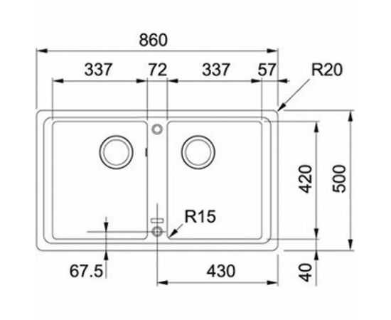 Мойка кухонная Franke Basis BFG 620 (114.0363.940), изображение 2 Мойка кухонная Franke Basis BFG 620 (114.0363.940), изображение 2