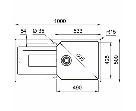 Мойка кухонная Franke UBG 611-100 XL/ 114.0574.934, изображение 2 Мойка кухонная Franke UBG 611-100 XL/ 114.0574.934, изображение 2