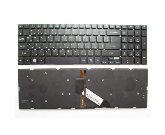 Клавиатура ноутбука Acer Aspire 5755G/E1-522/V3-531 черная без рамки подсветкой UA (A43823)