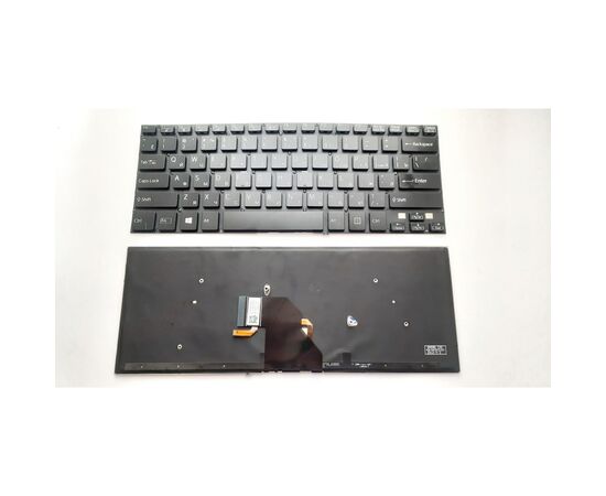Клавиатура ноутбука Sony SVF14 (Fit 14 Series) черная без рамки подсветкой RU (A43789)