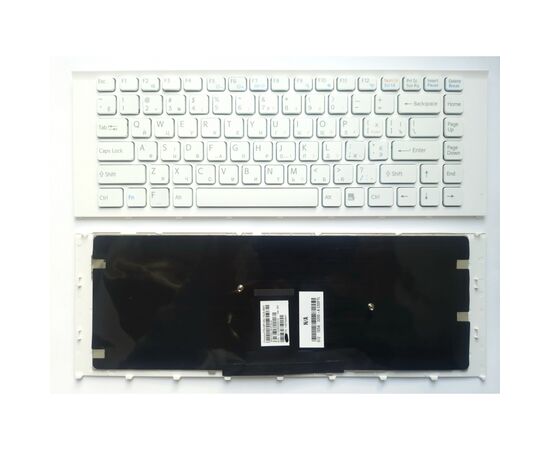 Клавіатура ноутбука Sony VPC-EA Series белая с белой рамкой RU (A43576)