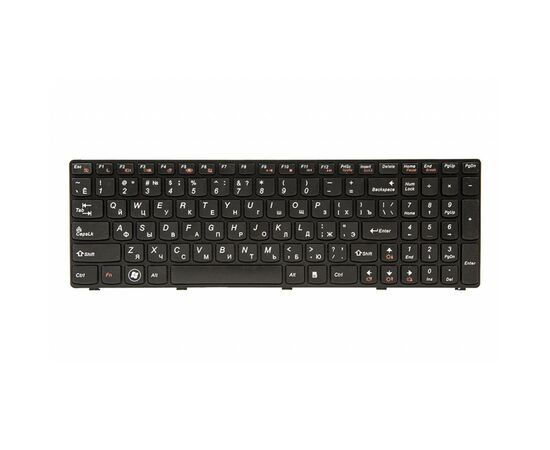 Клавиатура ноутбука PowerPlant Lenovo G580, N580 черный, черный фрейм (KB311071)