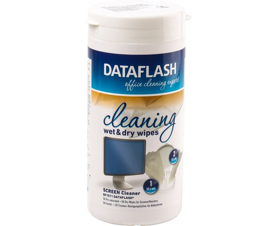 Серветки DataFlash for TFT/PDA/LCD tub-100-pac (50+50) (DF1511)