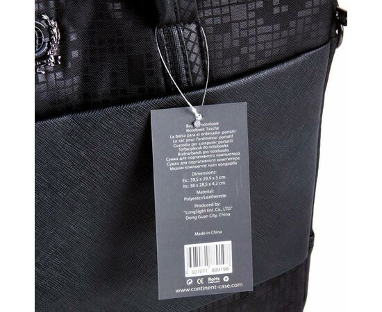 Сумка для ноутбука Continent 15" Apple CC-037 Black (CC-037Black), изображение 6 Сумка для ноутбука Continent 15" Apple CC-037 Black (CC-037Black), изображение 6