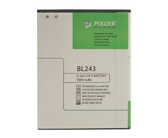 Акумуляторна батарея для телефону PowerPlant Lenovo K3 Note (BL243) 3000mAh (SM130054), зображення 3