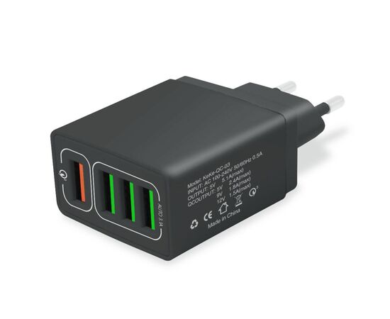 Зарядное устройство XoKo QC-405 4 USB 6.2A Black (QC-405-BK)