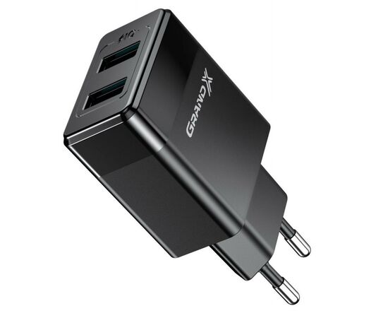 Зарядний пристрій Grand-X 2USB 5V 2,4A + Type-C cable (CH-50T), зображення 3 Зарядний пристрій Grand-X 2USB 5V 2,4A + Type-C cable (CH-50T), зображення 3
