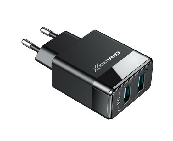 Зарядний пристрій Grand-X 2USB 5V 2,4A + Type-C cable (CH-50T), зображення 4 Зарядний пристрій Grand-X 2USB 5V 2,4A + Type-C cable (CH-50T), зображення 4