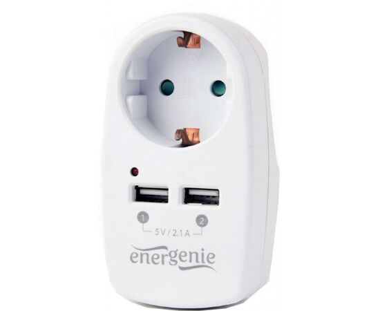 Зарядний пристрій EnerGenie 2 USB x 2.1A (EG-ACU2-02)