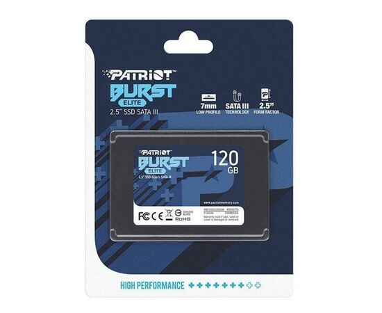 Накопитель SSD 2.5" 120GB Burst Elite Patriot (PBE120GS25SSDR), изображение 3 Накопитель SSD 2.5" 120GB Burst Elite Patriot (PBE120GS25SSDR), изображение 3