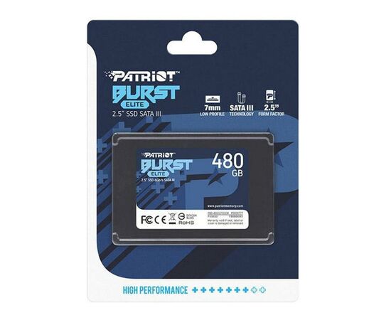 Накопитель SSD 2.5" 480GB Burst Elite Patriot (PBE480GS25SSDR), изображение 4 Накопитель SSD 2.5" 480GB Burst Elite Patriot (PBE480GS25SSDR), изображение 4