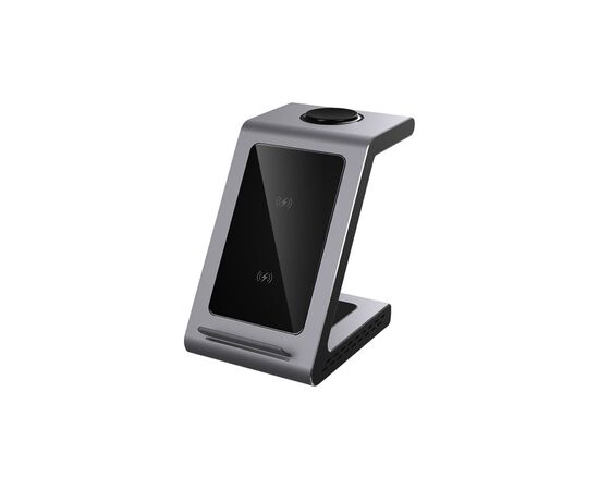Зарядное устройство Prestigio ReVolt A8 3-in-1 wireless charging station for iPhone, Apple (PCS108A_SG), изображение 2 Зарядное устройство Prestigio ReVolt A8 3-in-1 wireless charging station for iPhone, Apple (PCS108A_SG), изображение 2