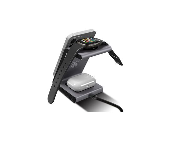 Зарядное устройство Prestigio ReVolt A8 3-in-1 wireless charging station for iPhone, Apple (PCS108A_SG), изображение 9 Зарядное устройство Prestigio ReVolt A8 3-in-1 wireless charging station for iPhone, Apple (PCS108A_SG), изображение 9