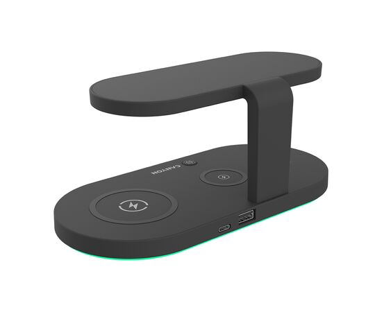 Зарядное устройство Canyon 5in1 Wireless charger with UV sterilizer (CNS-WCS501B), изображение 3 Зарядное устройство Canyon 5in1 Wireless charger with UV sterilizer (CNS-WCS501B), изображение 3