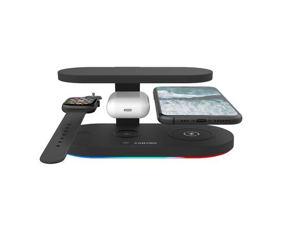 Зарядное устройство Canyon 5in1 Wireless charger with UV sterilizer (CNS-WCS501B), изображение 4 Зарядное устройство Canyon 5in1 Wireless charger with UV sterilizer (CNS-WCS501B), изображение 4