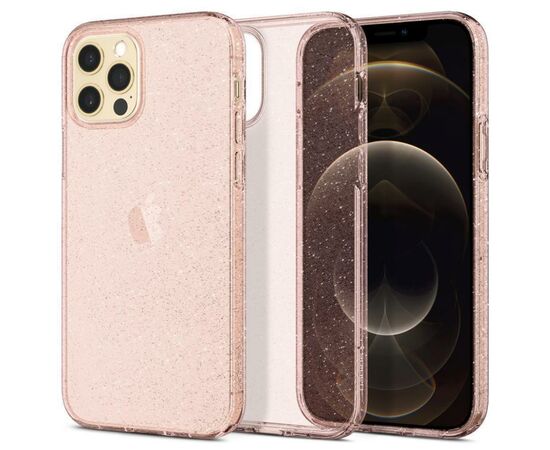 Чехол для моб. телефона Spigen iPhone 12 / 12 Pro Liquid Crystal Glitter, Rose Quartz (ACS01699), изображение 4 Чехол для моб. телефона Spigen iPhone 12 / 12 Pro Liquid Crystal Glitter, Rose Quartz (ACS01699), изображение 4