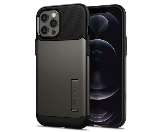 Чехол для моб. телефона Spigen iPhone 12 / 12 Pro Slim Armor, Gunmetal (ACS01524), изображение 7 Чехол для моб. телефона Spigen iPhone 12 / 12 Pro Slim Armor, Gunmetal (ACS01524), изображение 7