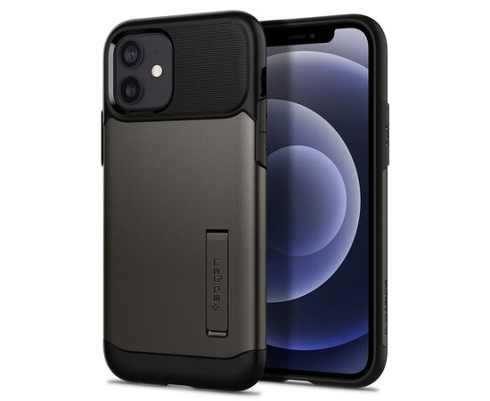 Чехол для моб. телефона Spigen iPhone 12 / 12 Pro Slim Armor, Gunmetal (ACS01524), изображение 8 Чехол для моб. телефона Spigen iPhone 12 / 12 Pro Slim Armor, Gunmetal (ACS01524), изображение 8