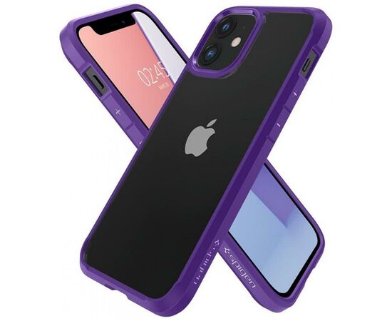 Чехол для моб. телефона Spigen iPhone 12 mini Crystal Hybrid, Hydrangea Purple (ACS01544), изображение 3 Чехол для моб. телефона Spigen iPhone 12 mini Crystal Hybrid, Hydrangea Purple (ACS01544), изображение 3