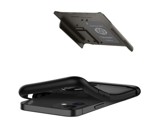 Чехол для моб. телефона Spigen iPhone 12 mini Slim Armor, Gunmetal (ACS01546), изображение 4 Чехол для моб. телефона Spigen iPhone 12 mini Slim Armor, Gunmetal (ACS01546), изображение 4