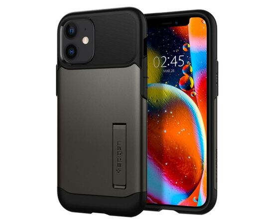Чехол для моб. телефона Spigen iPhone 12 mini Slim Armor, Gunmetal (ACS01546), изображение 6 Чехол для моб. телефона Spigen iPhone 12 mini Slim Armor, Gunmetal (ACS01546), изображение 6