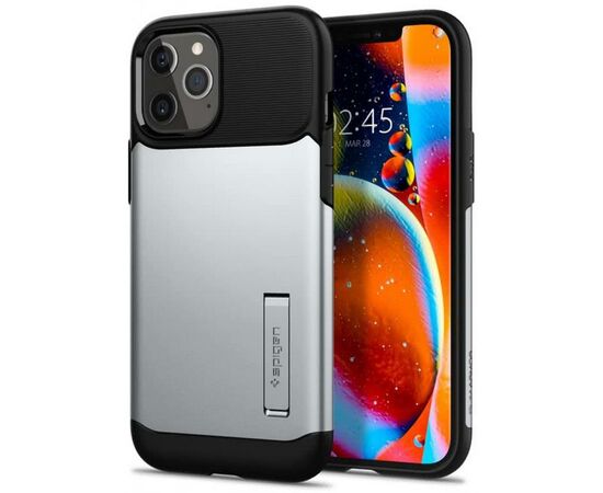 Чехол для моб. телефона Spigen iPhone 12 Pro Max Slim Armor, Satin Silver (ACS01482), изображение 7