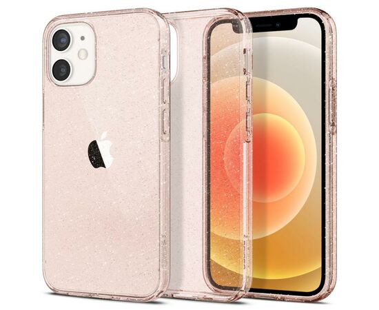 Чехол для моб. телефона Spigen iPhone 12 mini Liquid Crystal Glitter, Rose Quartz (ACS01742), изображение 4 Чехол для моб. телефона Spigen iPhone 12 mini Liquid Crystal Glitter, Rose Quartz (ACS01742), изображение 4
