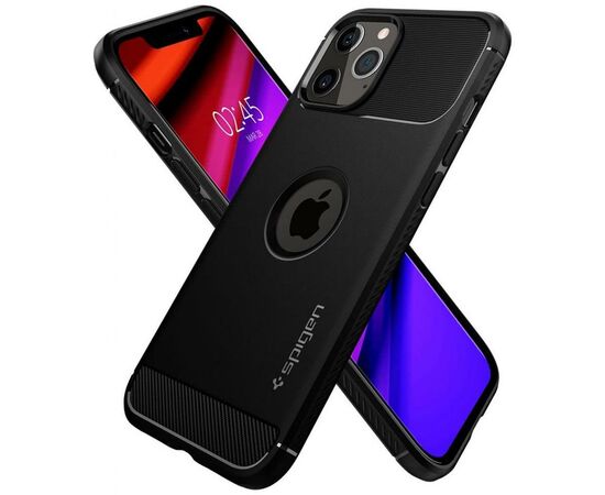 Чехол для моб. телефона Spigen iPhone 12 / 12 Pro Rugged Armor, Matte Black (ACS01700), изображение 5 Чехол для моб. телефона Spigen iPhone 12 / 12 Pro Rugged Armor, Matte Black (ACS01700), изображение 5