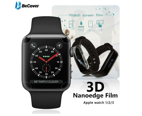 Пленка защитная BeCover Full Cover для Apple Watch Series 3/4 42mm/44mm (701962)